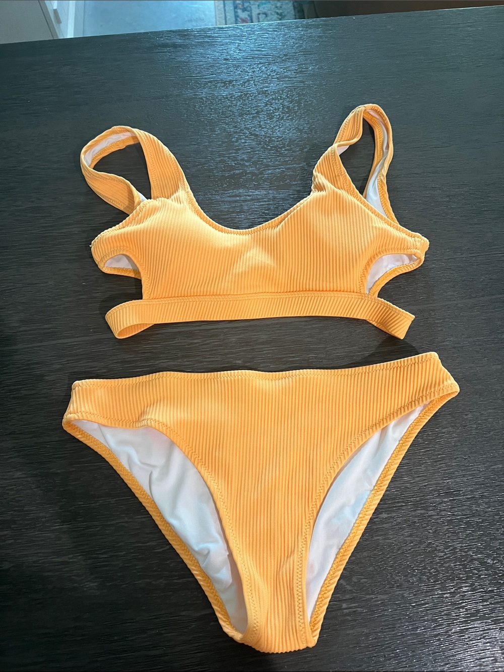Yellow Ribbed Bikini Set - Women Swim Bikinis